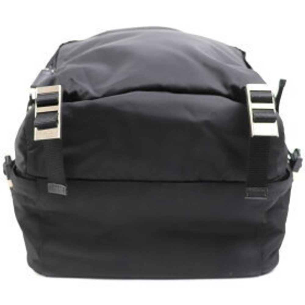 Prada Triangle Backpack Testo Nylon Saffiano Leather Black Red Backpack View 6